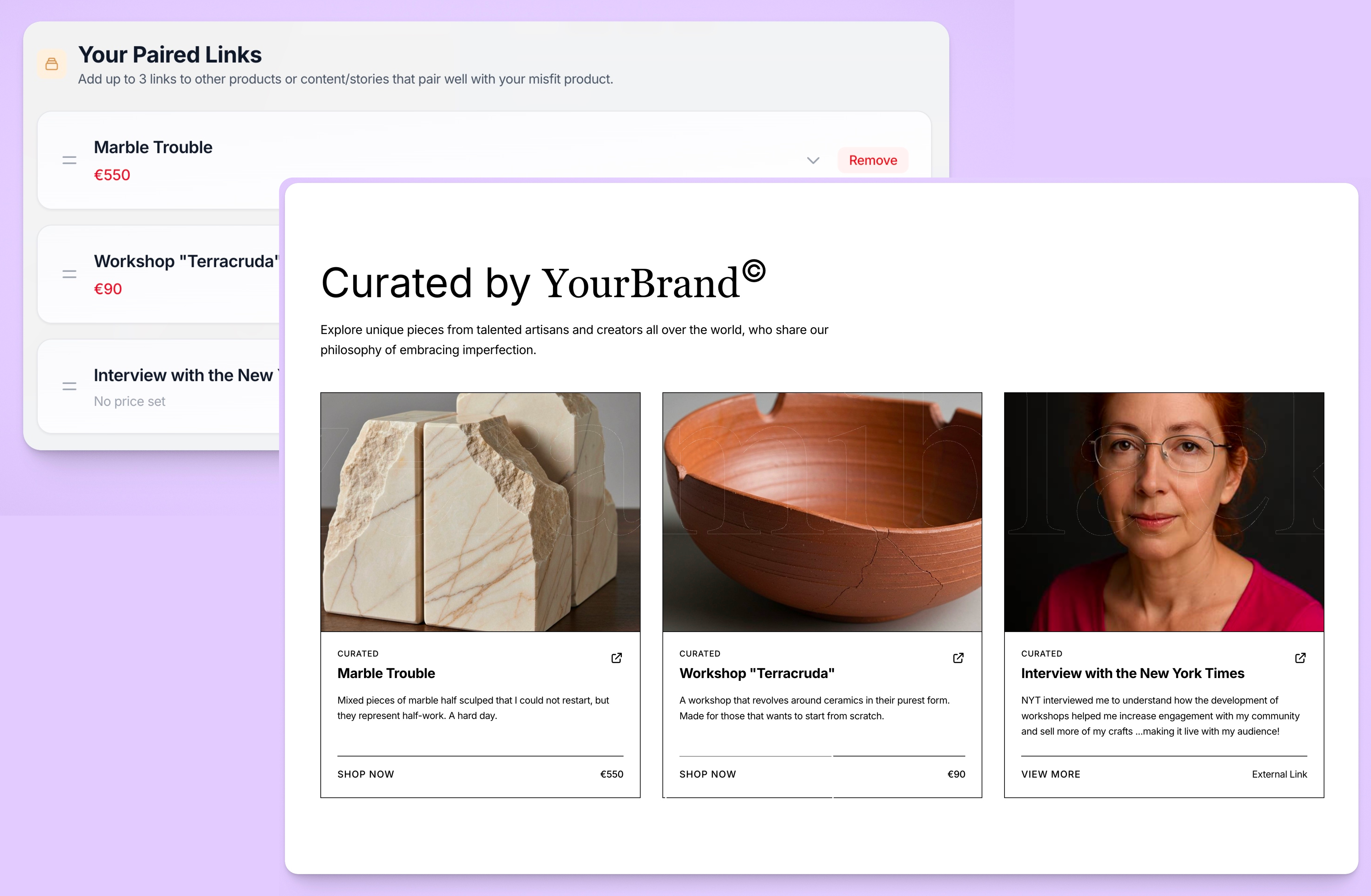 Illustration showing customizable store options